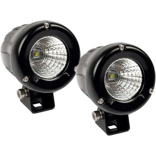 ミニサイズ LEDワークライト 丸形 バイク補助灯 1 P68防水 防塵 防振 2個セット Lightronic