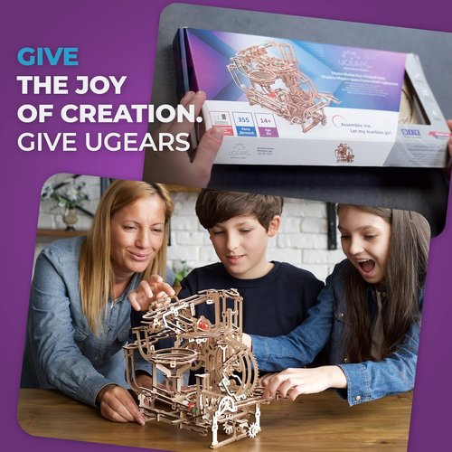 Ugears マーブルランステップホイスト70156 木製パズル 工作 模型 接着剤工具不要 大人 子供_2