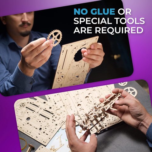 Ugears マーブルランステップホイスト70156 木製パズル 工作 模型 接着剤工具不要 大人 子供_3