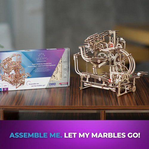 Ugears マーブルランステップホイスト70156 木製パズル 工作 模型 接着剤工具不要 大人 子供_4