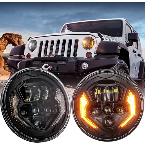 ラングラー led MOVOTOR 7インチ ledヘ TJ ジムニーJA11 JA22 適用 防水 ２個セット