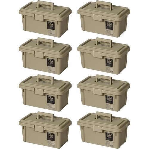 JEJアステージ 収納ボックス 日本製 アウトドア収納 ンドベージュ 幅38×奥行22×高さ19cm 8個セット
