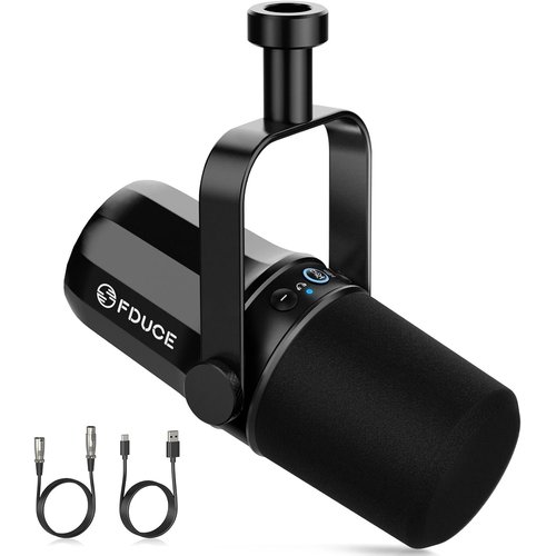 FDUCE SL40 USB／XLR ダイナミックマイ ED ミュートボタン、オールメタル、音声分離テクノロジー