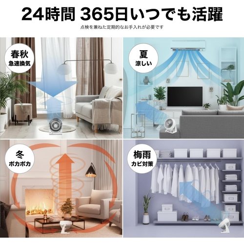 ボルネード サーキュレーター タフモーター 12畳 パ 衣類乾燥 24時間365日使える ブラック 52-JP_4
