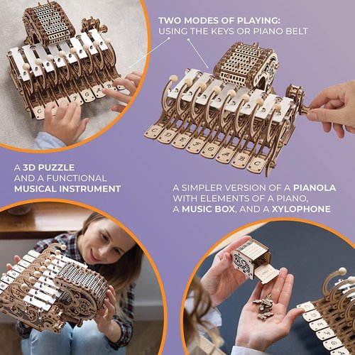 Ugears メカニカルチェレスタ 70178 木製パズル 工作 模型 接着剤工具不要 中級 大人_2