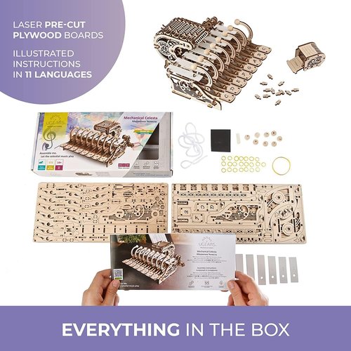 Ugears メカニカルチェレスタ 70178 木製パズル 工作 模型 接着剤工具不要 中級 大人_3