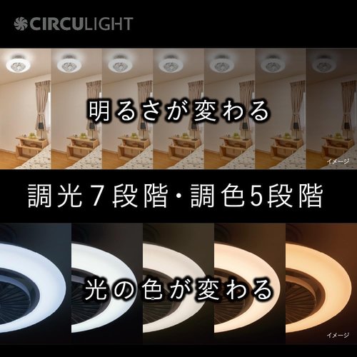 風の出る照明 シーリングファンライト サーキュライト 付けタイプ 自動スイングモデル リモコン付き ドウシシャ_4