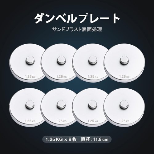 ダンベルプレート Northdeer可変式ダンベル専用 ト版 サンドブラスト表面処理 スチール製 クロームメッキ_1
