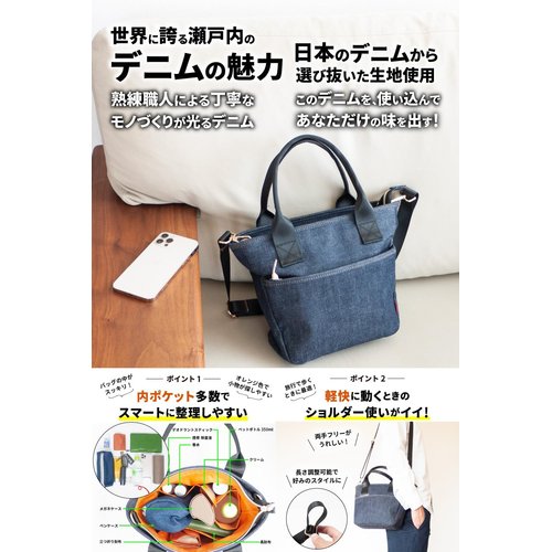 ニードネットワーク 日本が誇るデニム ショルダーバッグ ト型ショルダー 肩掛けバッグ 斜めがけ インディゴブルー_1