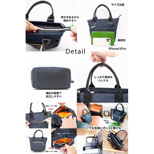 ニードネットワーク 日本が誇るデニム ショルダーバッグ ト型ショルダー 肩掛けバッグ 斜めがけ インディゴブルー_5