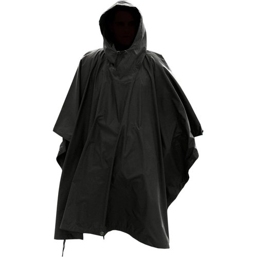 MIL-TEC ポンチョ レインウェア リップストップ 地 米軍スタイル Rain Poncho - BLACK