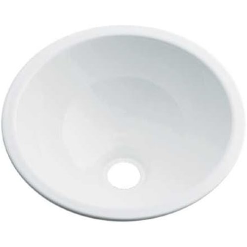 カクダイ 鉄穴 丸型手洗器 ホワイト 493-026-W