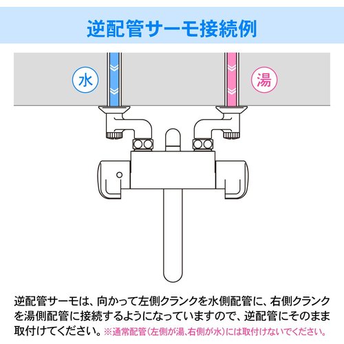 カクダイ サーモスタットシャワー混合栓 逆配管 173-136_5