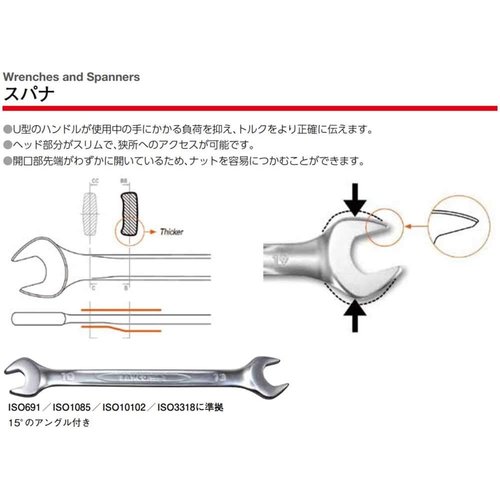 BAHCO バーコ Double Open-end S anner 両口スパナセット 12点セット 6M／12C_2