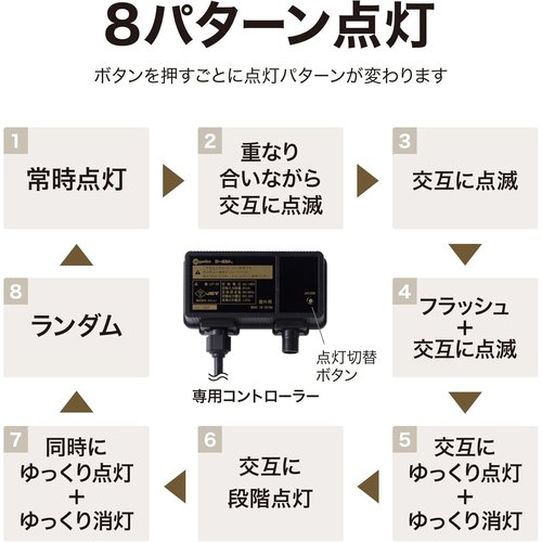 タカショー ガーデンライト イルミネーション ロングカ 温かみのある光 塩化ビニル樹脂 LIT-LCA250WB_4