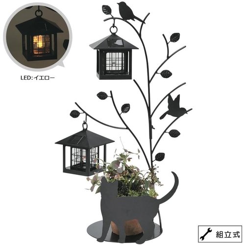 セトクラフト シルエットソーラー Tree&Cat 2灯 SI-1956-1300 高さ:約65.4cm_1