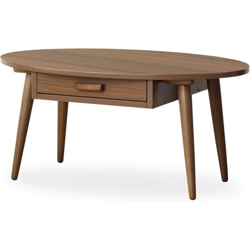 岩附 ローテーブル 引き出し付き 収納 木製 幅 8×高さ37cm おしゃれ ブラウン IWT-26BBR