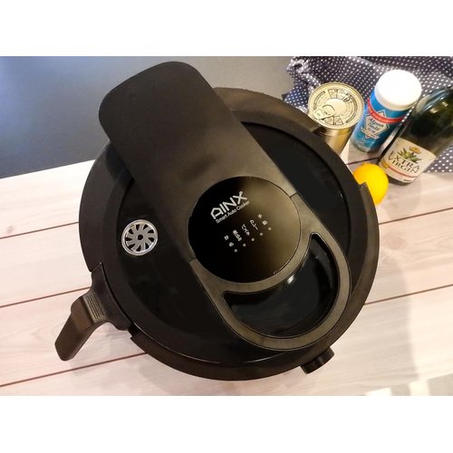 アイネクス 電気調理鍋 3.5L 炒め／低温／無水／煮 調理 レシピブック付 ガラス蓋 ブラック AX-C1BN