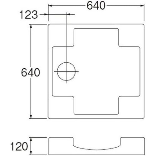 SANEI 旧社名:三栄水栓製作所 洗濯機パン かさ上げ仕様 外寸640mm×640mm H5412-640
