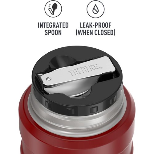THERMOS ステンレスキング 真空断熱フードジャー スプーン付き 16オンス ラスティックレッド_2