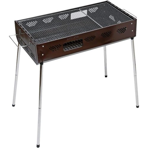 キャプテンスタッグ CAPTAIN STAG バーベキ トBBQ グリル ハイ・ロー高さ2段階 炭継ぎ足し口付き