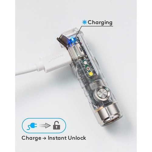 RovyVon LED Aurora A8 キーホルダ 式、10モード、チェック、読書に最適 365nm／赤／白_6