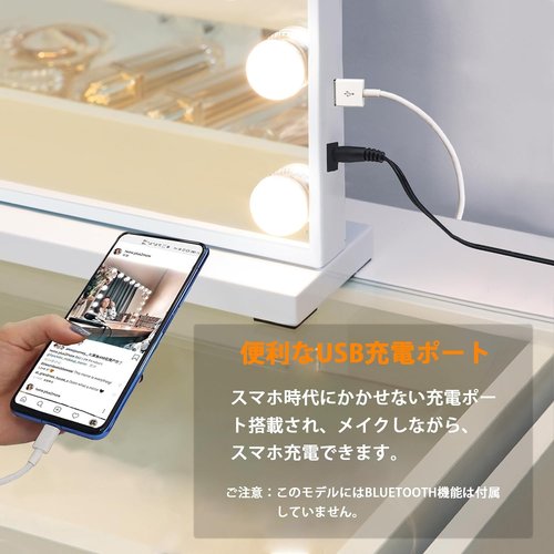 FENCHILIN 化粧鏡 女優ミラー ハリウッドミラ 15個LED電球付き 10倍拡大鏡付き 58x46cm_1