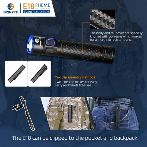 Brinyte E18 最大1200ルーメン充電式懐中 ンディライト 小型 防災 EDCライト 停電対策 緊急用_4