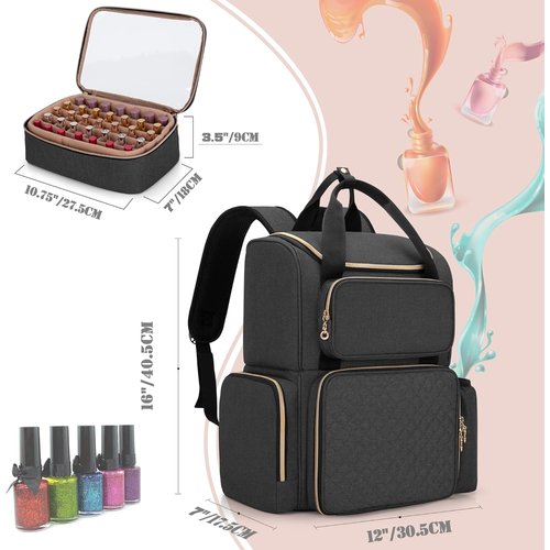 Luxja マニキュア収納 リュック 70ボトル用 仕 ト 収納 マニキュア