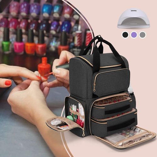 Luxja マニキュア収納 リュック 70ボトル用 仕 ト 収納 マニキュアケース 3WAY 持ち運び ブラック Luxja マニキュア収納 リュック 70ボトル用 仕 ト 収納 マニキュア