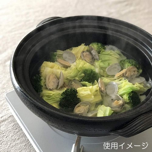 佐治陶器 萬古焼 一器三役ヘルシー 土鍋 中蓋・スノコ付き 天目 日本製 32-258 ブラック 2000ml_6