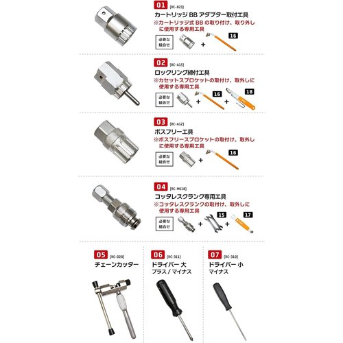 GORIX ゴリックス 自転車専用工具セット シマノ対 ツ交換 プロ向き TBXシリーズ 20点セット TBX1