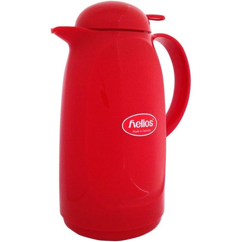 helios ヘリオス リラックスプッシュ ガラス卓上魔法瓶 1L レッド