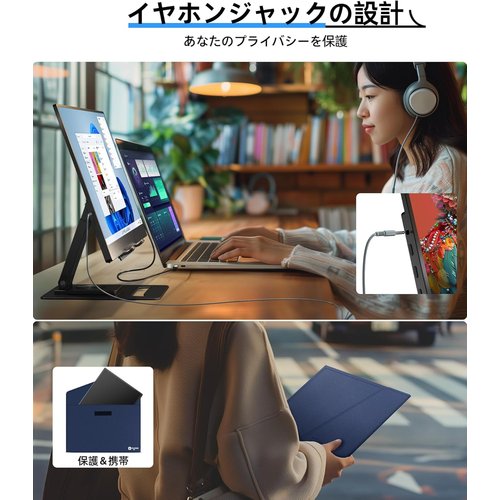 Ingnok モバイルモニター 15.6インチ モバイ 付き PS4／PS5／Switch／PC／Macなど対応_5