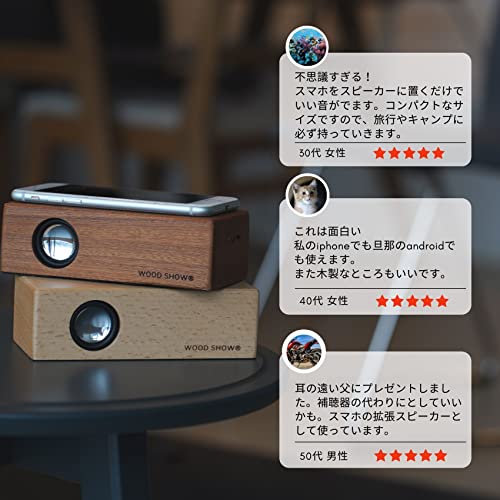 置くだけ スピーカー スマートフォン 木製 スマホ音楽スピーカースマホ音楽プレーヤー スマホ音を拡張 ポータブルスピーカー bluetooth接続不要 携帯やmp3を置くだけで音を増幅 スマホ 音を拡張スピーカー (けやき木目)_2