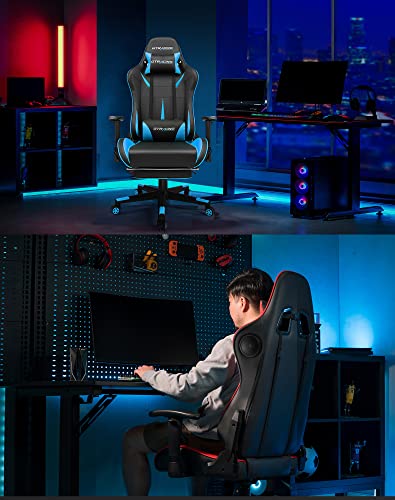 GTRACING PCゲーミングチェア テレワークイス 内蔵スピーカー付き オットマン ゲーム用チェア パソコンチェアー オフィスチェア 無段階リクライニング/調節可能ランバーサポート /クラス４シリンダー 昇降幅10?p /音楽ゲーミング_3