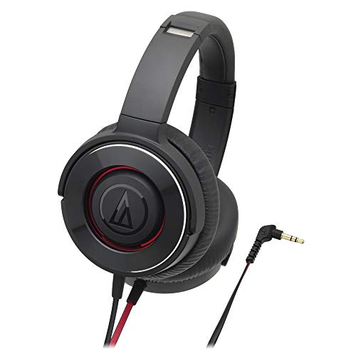 audio-technica SOLID BASS ポータブルヘッドホン 重低音 ブラックレッド ATH-WS550 BRD