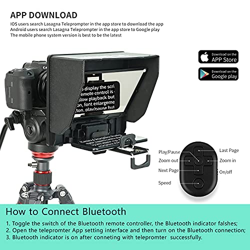 YC Onion テレプロンプター タブレット/スマートフォンカメラ用 Android/IOSに対応するアプリ リモコンとレンズアダプターリングポータブルテレ Amazon | YC Onion テレプロンプター タブレット/スマートフォン