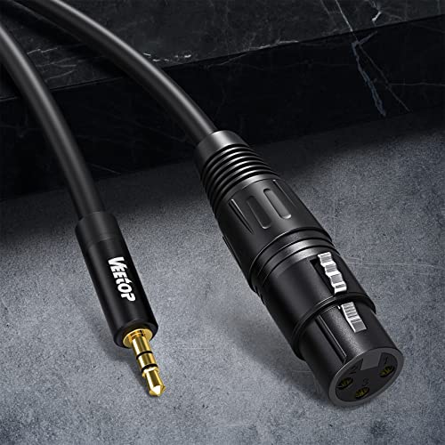 Veetop xlr 3.5mm 変換，3.5mm to XLR (メス) マイクケーブル 3.5mm