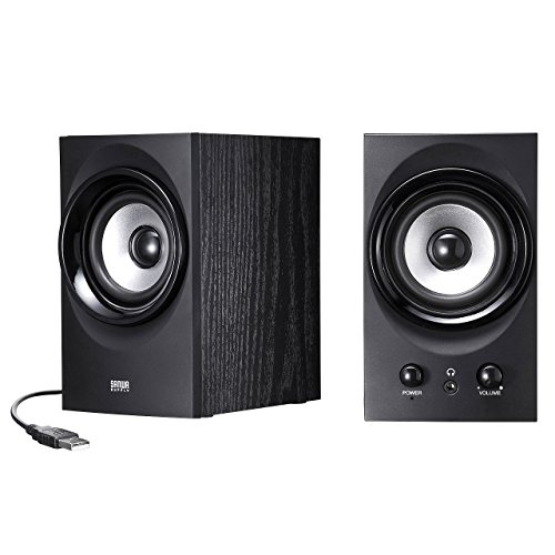 サンワサプライ ご機嫌力強さUSB金棒引き 25.6W最終生産物 低音部一元管理パッシブラジエーター積み上げる 黒いこと MM-SPU9BK