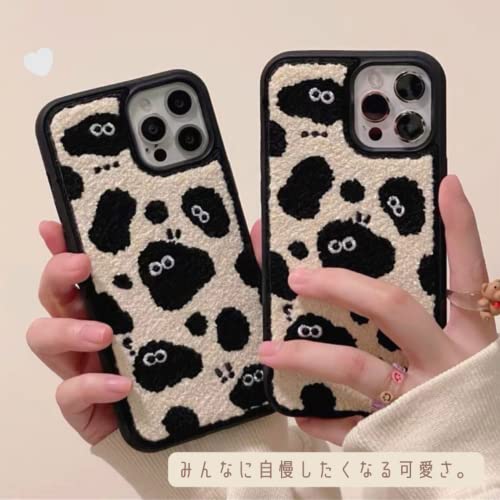 saymi iPhoneケース 牛柄 アニマル柄 韓国 もこもこ ふわふわ  