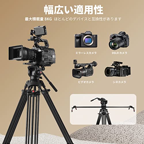 RAWBAY DV-1 ビデオ三脚 Amazon | RAUBAY 180cm ビデオカメラ三脚、360°パン&165°チルト