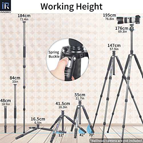 INNOREL RT85C カーボン 三脚 173CM トラベル三脚 プロ級 ナットロック