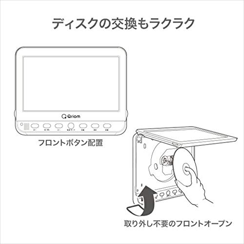山善 YAMAZEN キュリオム ポータブルDVDプレーヤー ヘッドレストモニター ヘッドレストツインDVDプレーヤー 10.1インチ_3