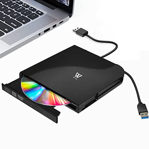 DVDドライブ 外付け USB3.0 ポータブル CD/DVDプレイヤー 黒