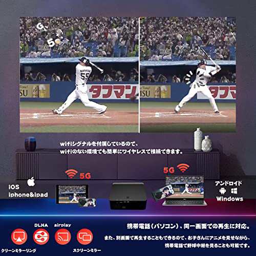 Ysametp プロジェクター Android TV 9.0搭載 16000lm 4K対応 フルHD1080P 5.0G/2.4GWi-Fi  双方向Bluetooth5.0 300インチ投影 低騒音 内蔵