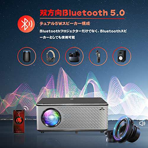 Ysametp プロジェクター Android TV 9.0搭載 16000lm 4K対応 フルHD1080P 5.0G/2.4GWi-Fi  双方向Bluetooth5.0 300インチ投影 低騒音 内蔵