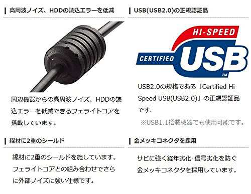 エレコム AVケーブル TV-HDD用 A-Bケーブル USB2.0 2.0m