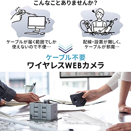 サンワダイレクト WEBカメラ 無線 ワイヤレス 200万画素 1080p マイク付き 広角 Zoom Teams対応 ウェブカメラ USB-C/USB-A対応 400-CAM102_1