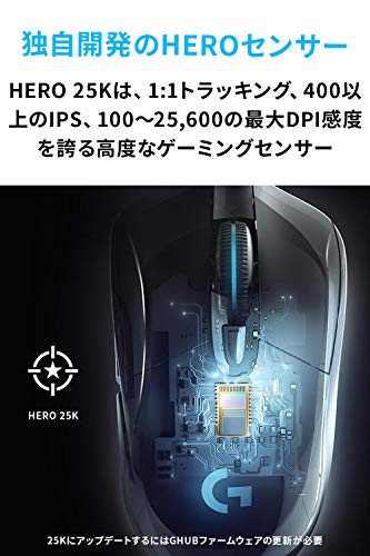 Logicool G ロジクール G ゲーミングマウス ワイヤレス G703h HERO 25K